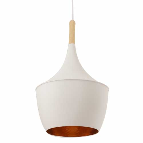 Colgante de aluminio 1 luz E27 23cm blanco